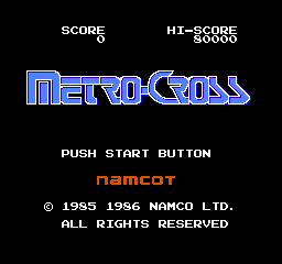 Metro-Cross (Japan) Title Screen